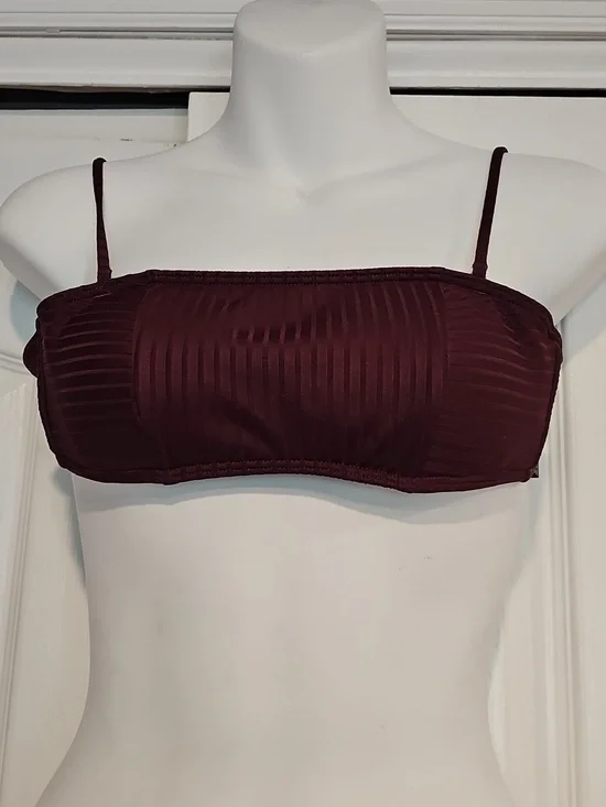 Abercrombie & Fitch Sz XXS Ribbed Oxblood Ribbed Bikini NWT - Picture 3 of 8